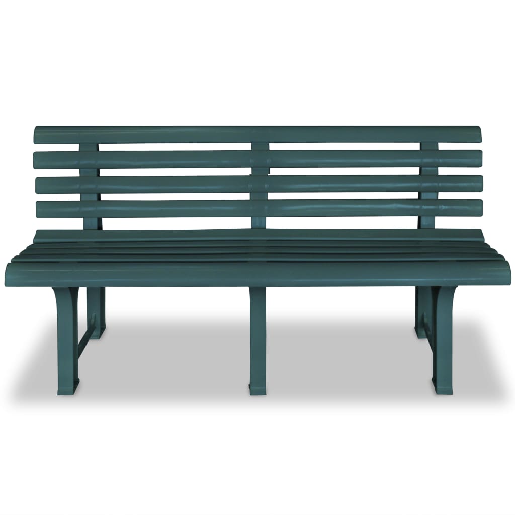 Bancă de grădină, verde, 145,5 cm, plastic
