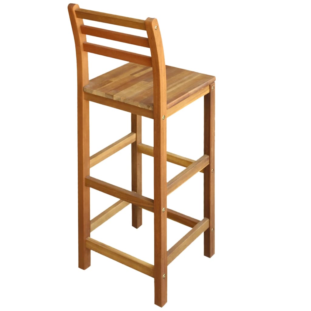 Scaune de bar, 2 buc., lemn masiv de acacia