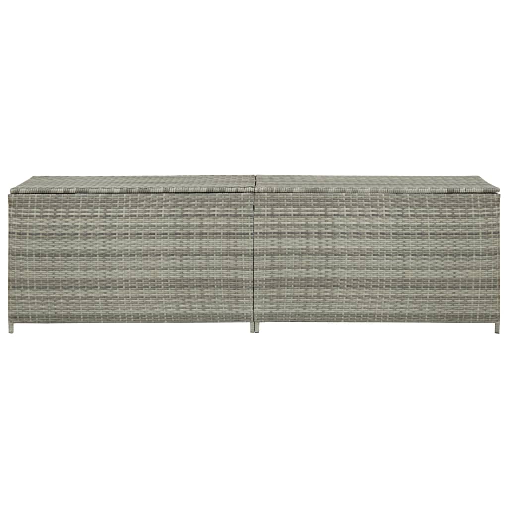 Ladă de depozitare de grădină, gri, 200x50x60 cm, poliratan