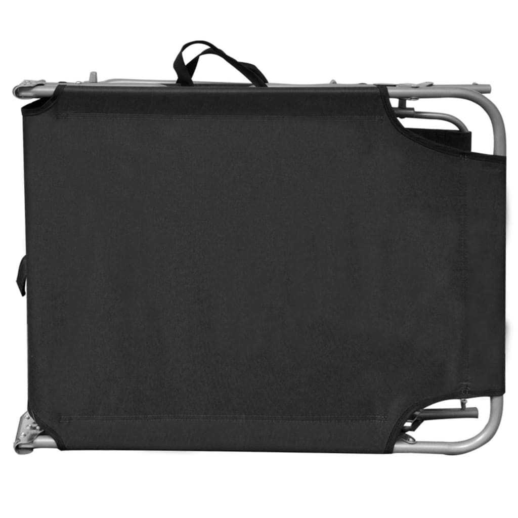 Șezlong pliabil cu copertină, gri, aluminiu