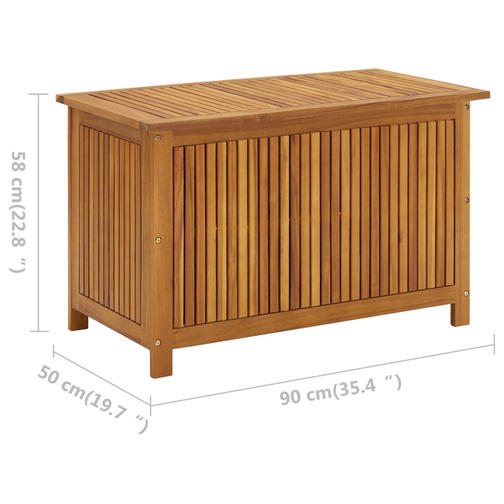 Ladă de depozitare grădină, 90x50x58 cm, lemn masiv de acacia