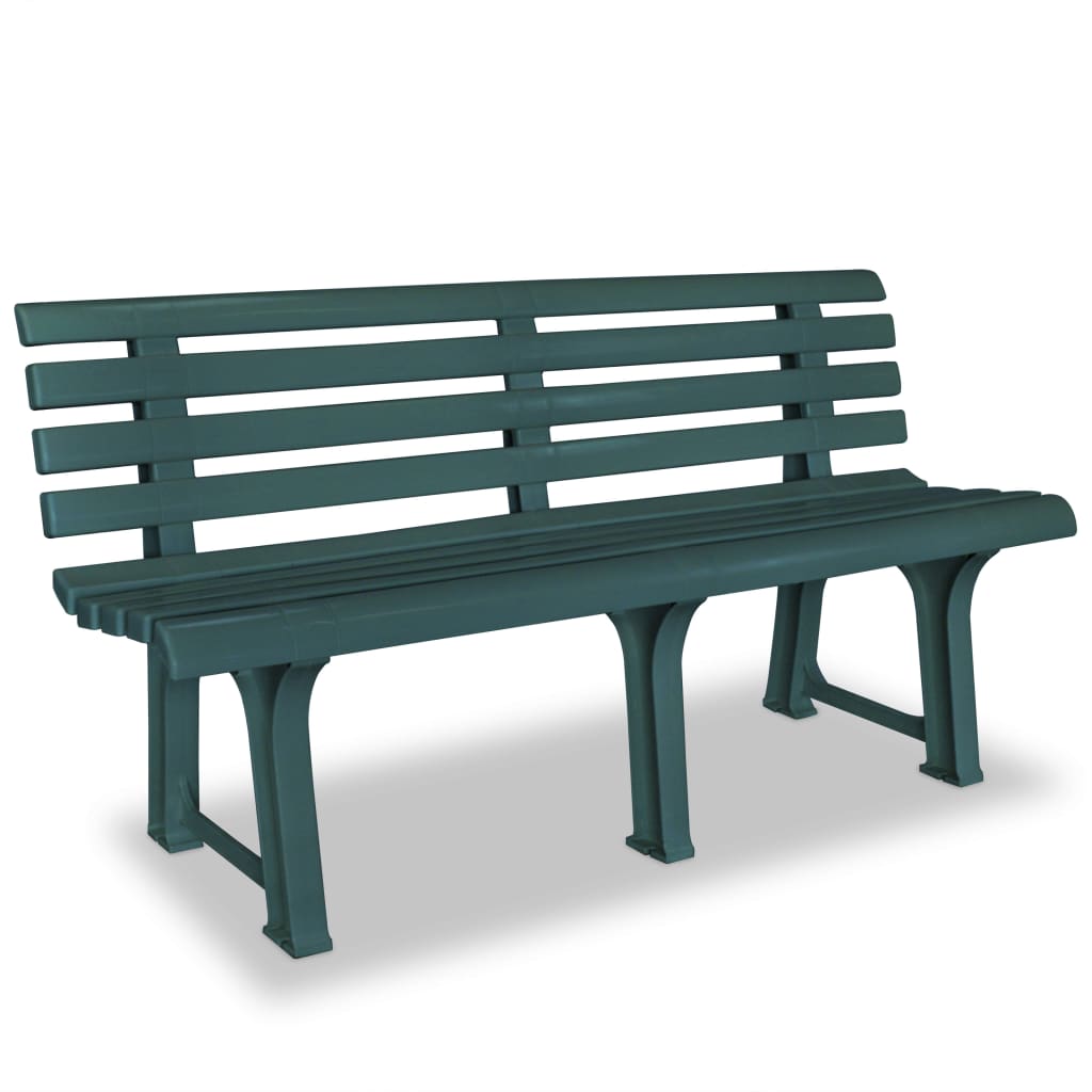 Bancă de grădină, verde, 145,5 cm, plastic
