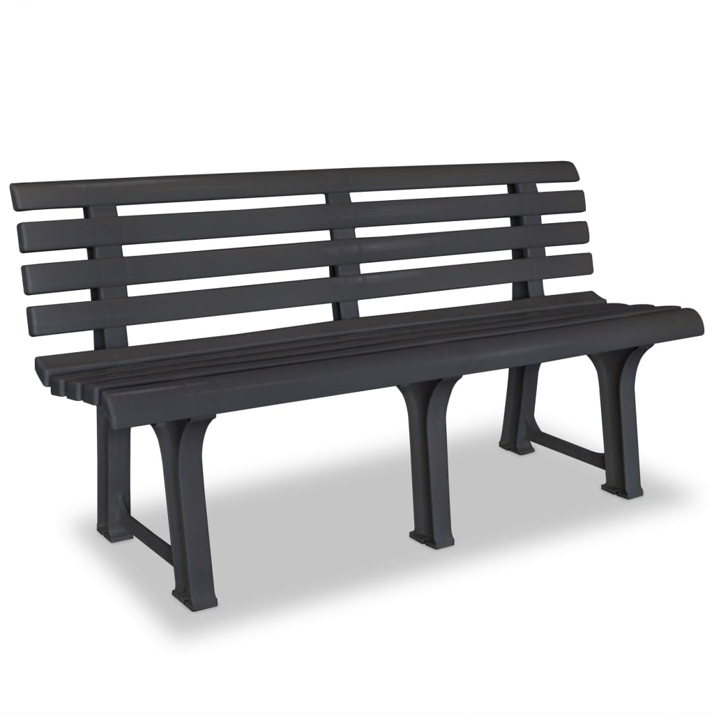 Bancă de grădină, verde, 145,5 cm, plastic