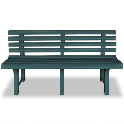 Bancă de grădină, verde, 145,5 cm, plastic