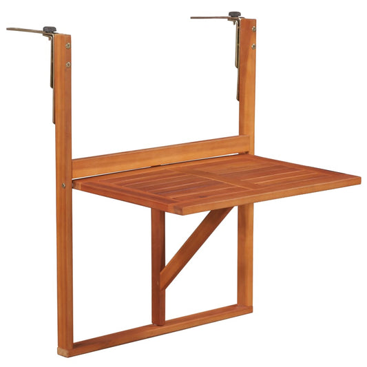 Masă de balcon suspendată, 64,5x44x80 cm, lemn masiv de acacia