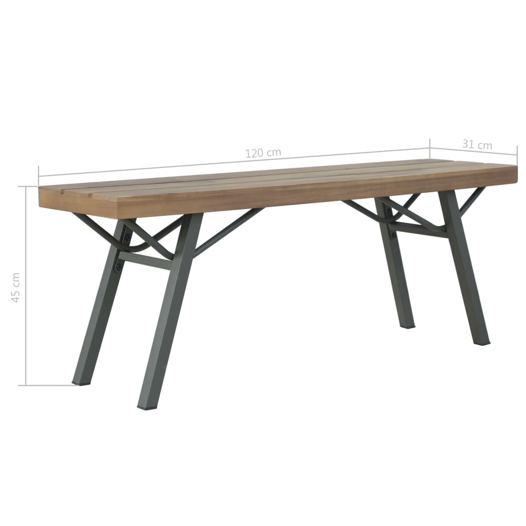 Bancă de grădină, 120 cm, lemn masiv de acacia