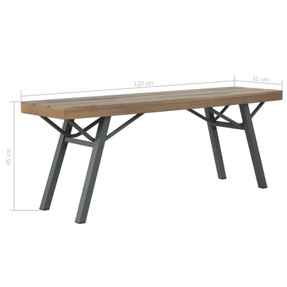 Bancă de grădină, 120 cm, lemn masiv de acacia