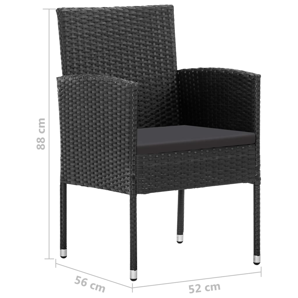 Scaune de grădină, 4 buc., antracit, poliratan