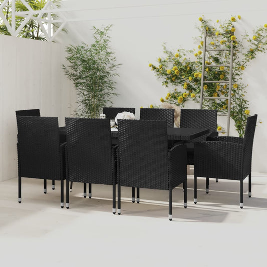 Set mobilier de grădină, 9 piese, poliratan