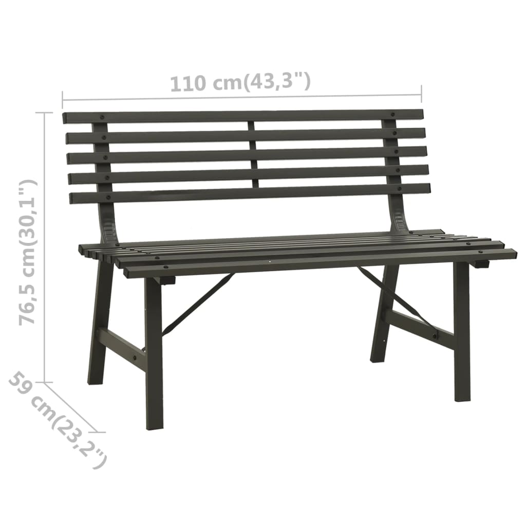 Bancă de grădină, negru, 110 cm, oțel